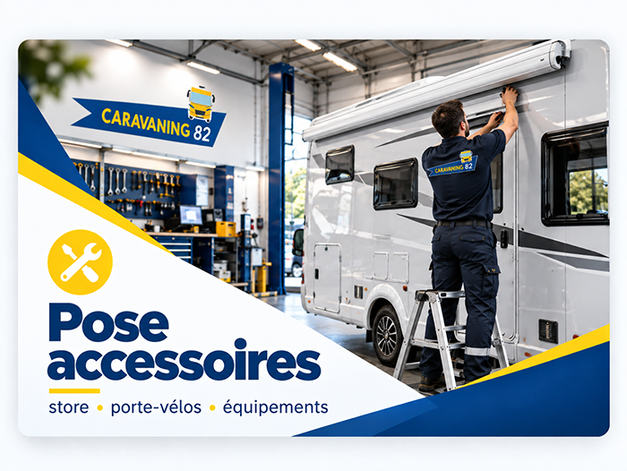 Pose d'accessoires camping-car